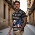 thumbnail image 3 of Jeiento 250th Anniversary Sleeveless Golf Shirt for Women Short-Sleeve Slim Fit Shirts for Men Eagle American Flag Breathable Summer Couple Matching Activewear Set, Men's XL, 3 of 6