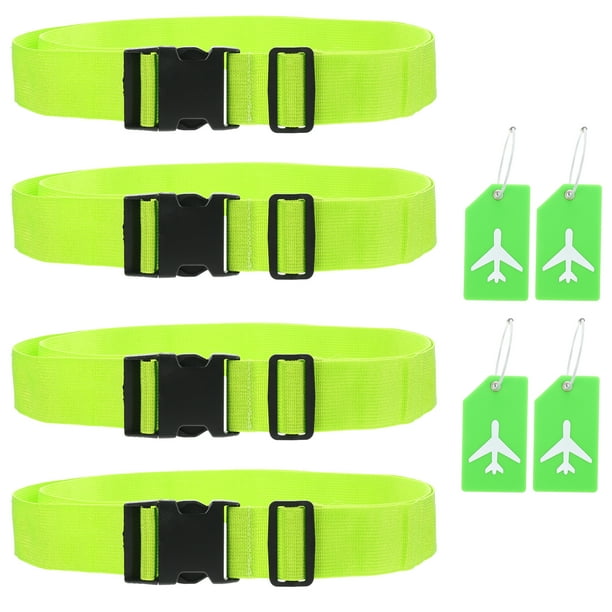 1 juego de correas ajustables para equipaje con etiquetas y correas para equipaje