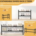 thumbnail image 2 of Zapatero Extensible de 2 Niveles, Apilable y Ajustable para Armario, Organizador de Zapatos de Metal para Entrada., 2 of 5