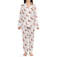 thumbnail image 2 of Women’s Dachshund Pajamas Set, Cute Wiener Dog Satin Sleepwear Set, Adorable Puppy Print Loungewear, Cozy Dog Lover Pajamas for Women, 2 of 9