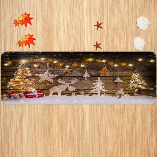 Faithtur Tapis de Sol, Noël Imprimé Floral Tapis de Sol Outils Décoratifs