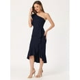 thumbnail image 2 of Vestido Midi Para Mujer Vestido Casual De Sirena Con Un Hombro Azul XL, 2 of 5