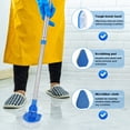 thumbnail image 5 of Armscye 35" Adjustable Long Handle Scrub Brush Set, 3-in-1 Bathroom Cleaning Brush with Stiff Bristle, Sponge & Microfiber Heads, 180° Rotating Head for Bathroom Tub, Shower, Tile & Glass, 5 of 8