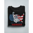 thumbnail image 3 of Statue Of Liberty With Usa Map Sweatshirt Men -Image by Shutterstock, Male 4X-Large, 3 of 4
