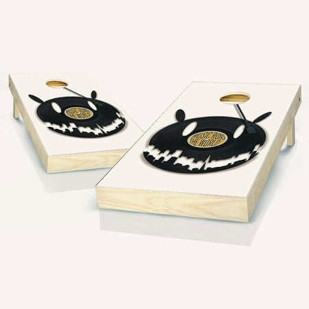 Skip's Garage Music World Solid Wood Cornhole Board Set
