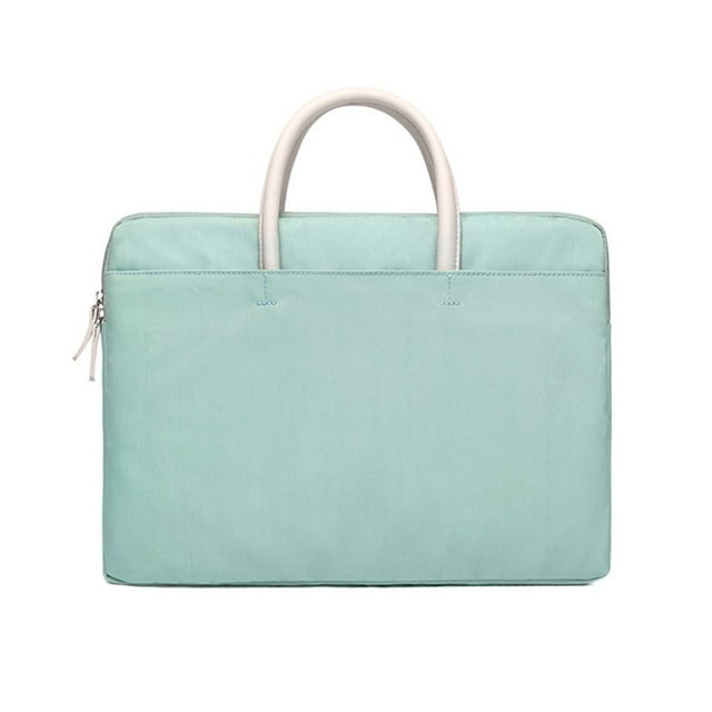 14/15-inch Tablet Handbag with Fixed Strap Portable Handles Multi Compartment Pockets Zipper Closure Soft Lining Storage Anti-Col