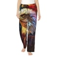 thumbnail image 1 of Fotbe Geometric American Bald Eagle Pantalones de Pijama para Mujer, Pantalones de Dormir, Pantalones Pj con Cordón y Bolsillos-X-Large, 1 of 6