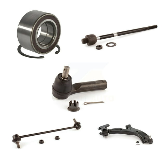 Transit Auto Front Right (Passenger Side) Bearing Link kit Lower Control Arm with Ball Joint & Outer Inner Tie Rod End Kit (5Pc) for Car 2007-2011 Honda CR-V Vehicles Manufactured In Japan K7T-111324