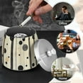 thumbnail image 4 of Yayeee Ashtray with Lid for Cigarette Smokeless Stainless Steel Home Ash Holder, Stripes Pattern, 4 of 7