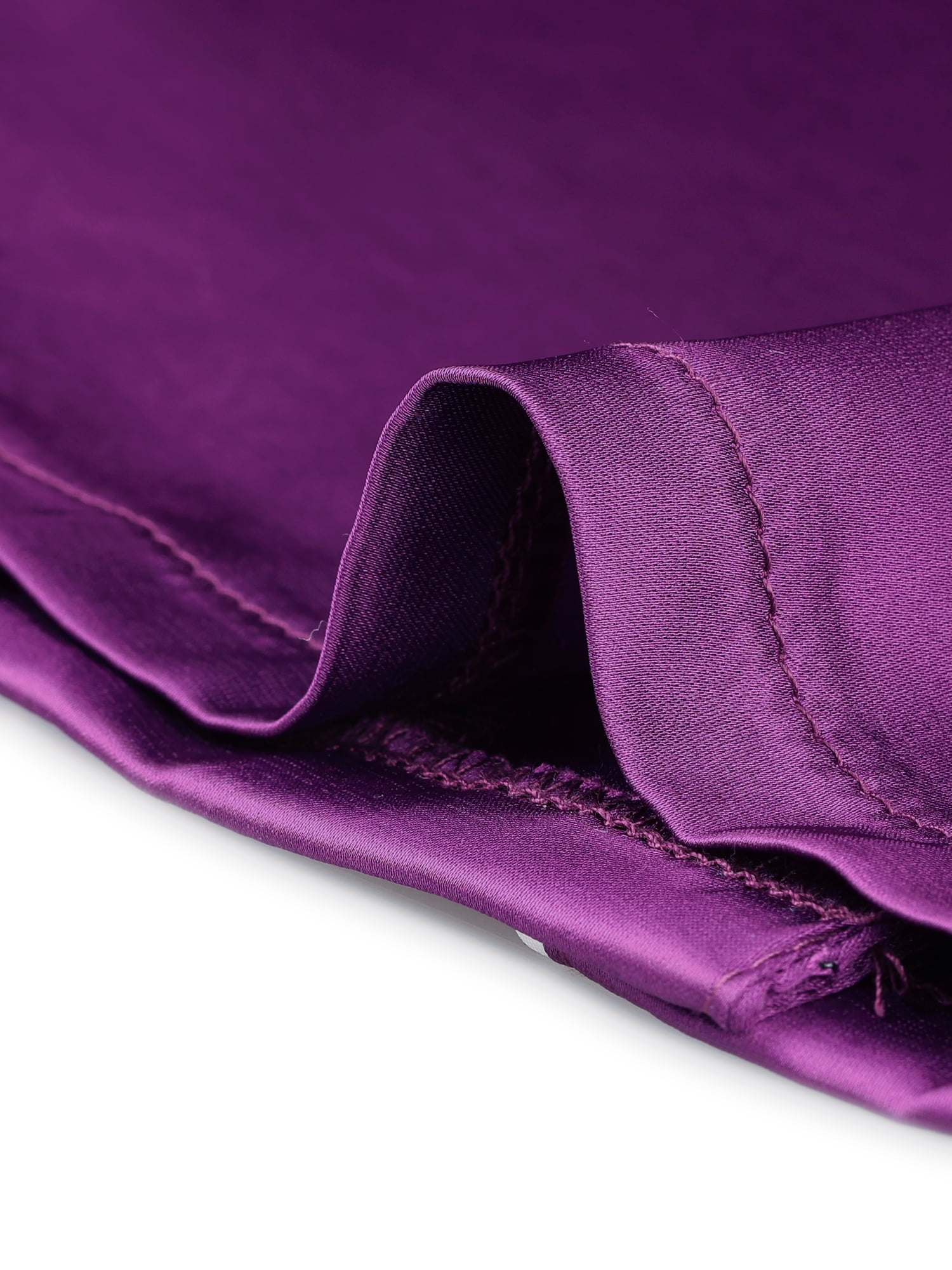 Unique Bargains Women's Pajama Loungewear Long Sleeves Tops and Pants Satin Sleepwear Sets