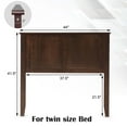 thumbnail image 2 of Gymax Twin Wood Headboard Flat Panel Pre-drilled Holes Height Adjustment Brown, 2 of 9
