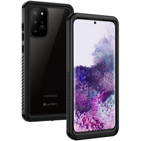 for Samsung Galaxy S20 Plus Case, IP68 Waterproof Dustproof Shockproof Case with Built-in Screen Protector, Heavy Duty Full Body Protective Cover for Galaxy S20 Plus 5G, Black/Clear