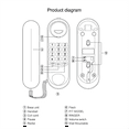 thumbnail image 3 of TCF1000 Wall Desk Wall Telephone with Redial and Flash Memory Hotel Telephone Elevator Home Office Telephone Extension, 3 of 5