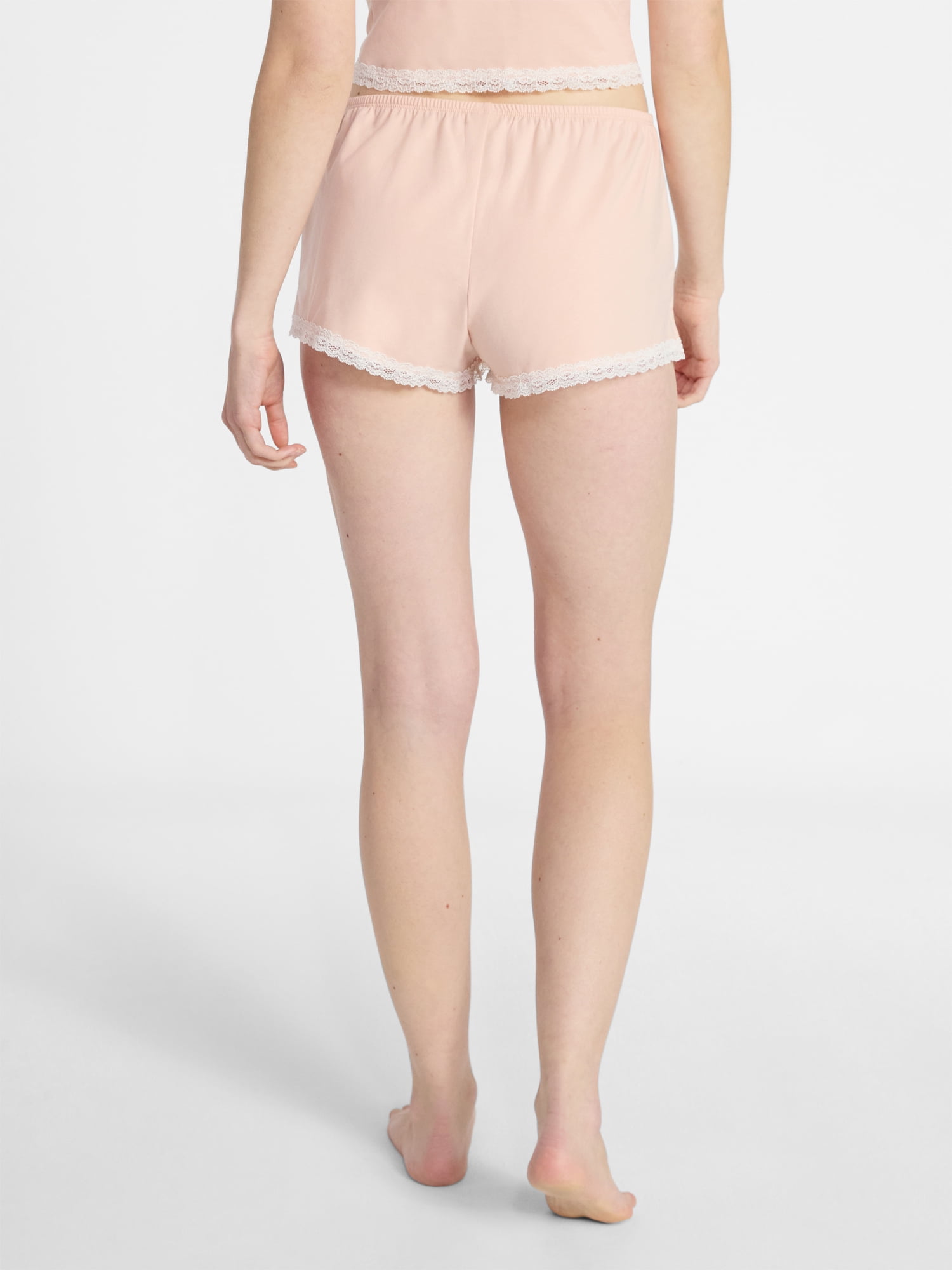 No Boundaries Single Jersey Lace Sleep Shorts, Women's XXS-3X