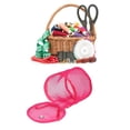 thumbnail image 4 of Sewing Basket, Wide Application Premium Nylon Portable Handle Highly Durable Yarn Bag  For Travel For Studio For Home Purple,Rose Red, 4 of 8