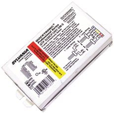 Sylvania Quicktronic 1-2 Lamp Compact Fluorescent Ballast, Dual Entry Professional, Electronic, T4, 26 Watt, 120/277 Volt