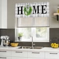 thumbnail image 4 of Rustic Home Curtain Valances for Windows, Kitchen Valance Window Treatments Panel 2 Pack, Green Eucalyptus Leaves Wreath Wooden Plaid Rod Pocket Short Curtains for Bathroom Bedroom 54 x 18 Inch, 4 of 8