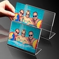 thumbnail image 4 of 48 Pcs 5 x 3.5 Inch Acrylic Frame, Acrylic Sign Holder Clear Picture Holder Horizontal Display Photo Booth Frame with Slanted Back for Home Office Wedding Birthday, 4 of 6