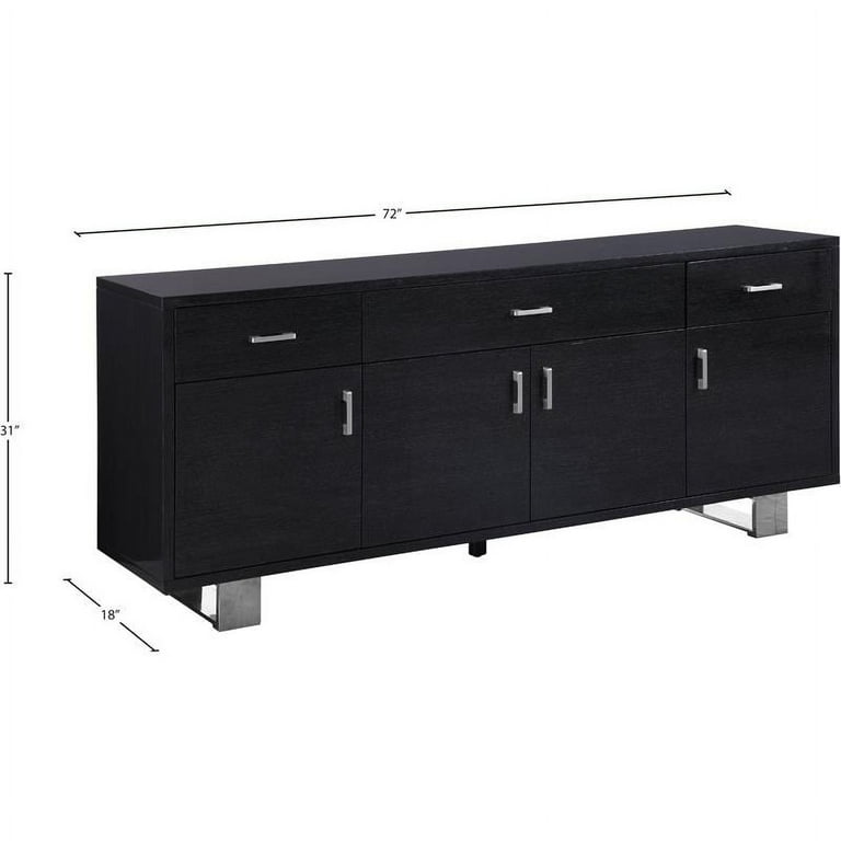 Meridian Furniture Excel Sideboard/Buffet - Grey & Chrome Meridian Furniture Excel Sideboard/Buffet - Grey & Chrome