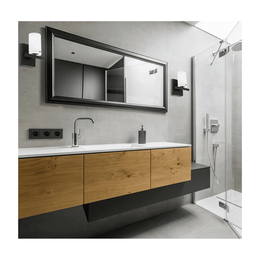 Luminance Boca Boca Vanity Light Wall Sconce | Modern Black Bathroom Decor Fixture for Over Sink and Above Mirror 1-Light F2531-31