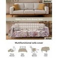 thumbnail image 3 of Pink Fall Pumpkin Sofa Covers for 3 Cushion,Washable Couch Cover for Sectional Sofa Slipcovers with Tassel,Thanksgiving Autumn Flower Lattice Loveseat Covers Futon Cover Throw Blanket 71''x118'', 3 of 8