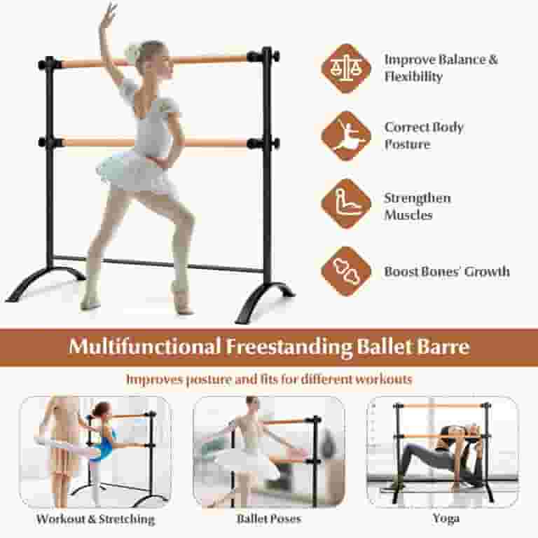 Freestanding Ballet Bar Portable Exercise Barre Kadyn Home Or Gym