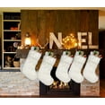 thumbnail image 5 of TETOU 18'' White Christmas Stockings, Large Faux Fur Xmas Stockings with Personalized Name Tag, Lovely Stockings Christmas Decorations Hanging Ornaments for Xmas Trees Home Fireplace Holiday Gift, 5 of 6
