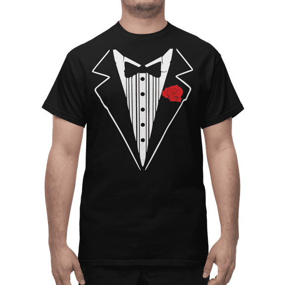 Mens Tuxedo Printed Short Sleeve T-Shirt Funny Designs S-2XL