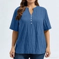 thumbnail image 2 of Horkkom Plus Size Tops for Women Summer V Neck Short Sleeve Tops Casual Loose Solid Color Tunic Tops XL, 2 of 6