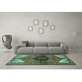 thumbnail image 3 of Ahgly Company Indoor Square Persian Turquoise Blue Traditional Area Rugs, 5' Square, 3 of 4