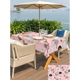 thumbnail image 4 of Outdoor Tablecloth with Umbrella Hole and Zipper, Pink Halloween Rectangle Table Cloth 60x120 Inch Waterproof Tablecloth, Cat Bat Ghost Pumpkins Picnic Table Cover for Patio Camping, 4 of 7