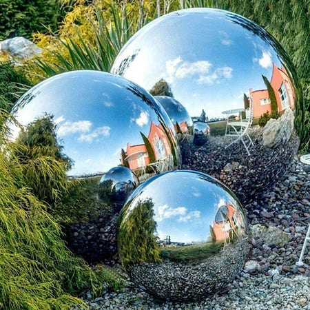 6 Pcs Stainless Steel Gazing Ball For Gardens Seamless Globe Mirror Garden Ornaments Polished Hollow Reflective Sphere Canada Hollow Ball Reflective Garden Sphere, Mirror Gazing Ball Canada