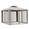 thumbnail image 1 of Outsunny Patio Gazebo Outdoor Pavilion 2 Tire Roof Canopy Shelter, Brown, 1 of 10