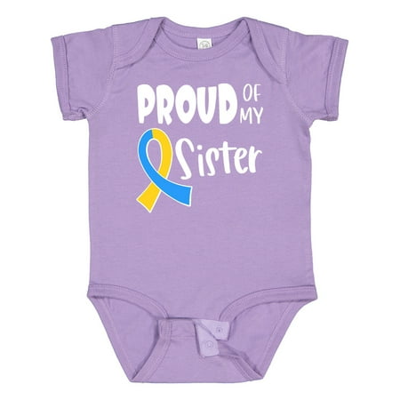 

Inktastic Proud of My Sister Down Syndrome Awareness Gift Baby Boy or Baby Girl Bodysuit
