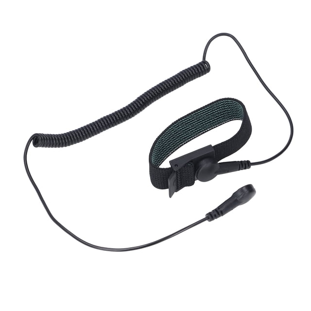 Pulsera ESD, Pulsera Elástica A Prueba De Estática PU + Acero Inoxidable Ajustable Con Cable De Conexión A Tierra Para Equipos Electrónicos