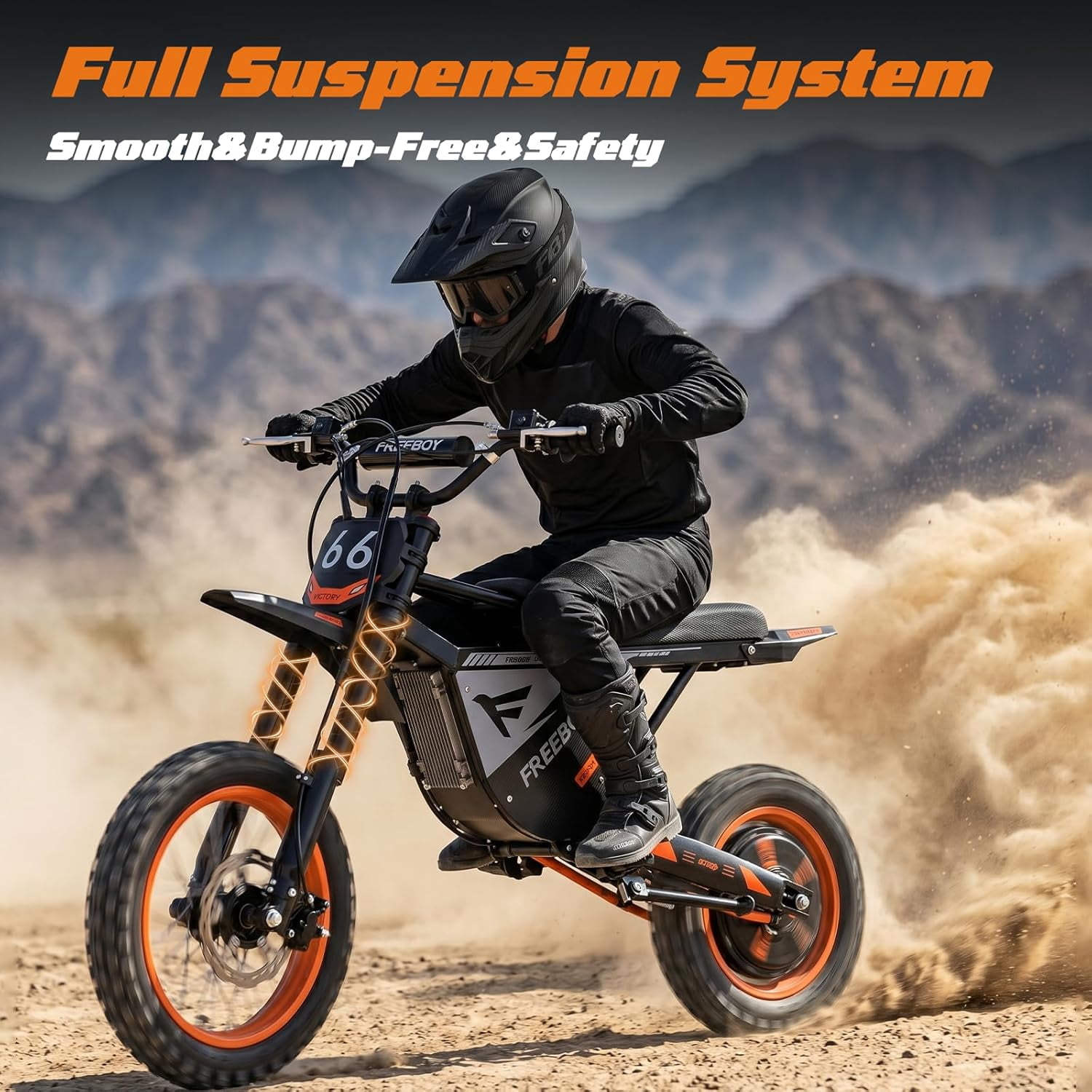 3000W Adult Electric Dirt Bike, 48V 30Ah Off-Road E-Bike, Up to 34 MPH & 31 Miles Range, 12"/10" Pneumatic Tires, Hydraulic Brakes & Suspension, 330 lbs Max Load