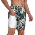 thumbnail image 3 of Picia Hawaiian Style pattern Mens Swim Trunks with Compression Liner Stretch Beach Shorts Quick Dry with Zipper Pockets No-Chafing Board Shorts-Medium, 3 of 9