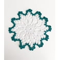 thumbnail image 3 of Fennco Styles Handmade Crochet Cotton Whirlwind Two-Tone Doily 6" Round, 1-Piece - Green Drink Coaster for Everyday Use, Holiday, Farmhouse Décor, Cocktail, Tea Party and Special Occasion, 3 of 6