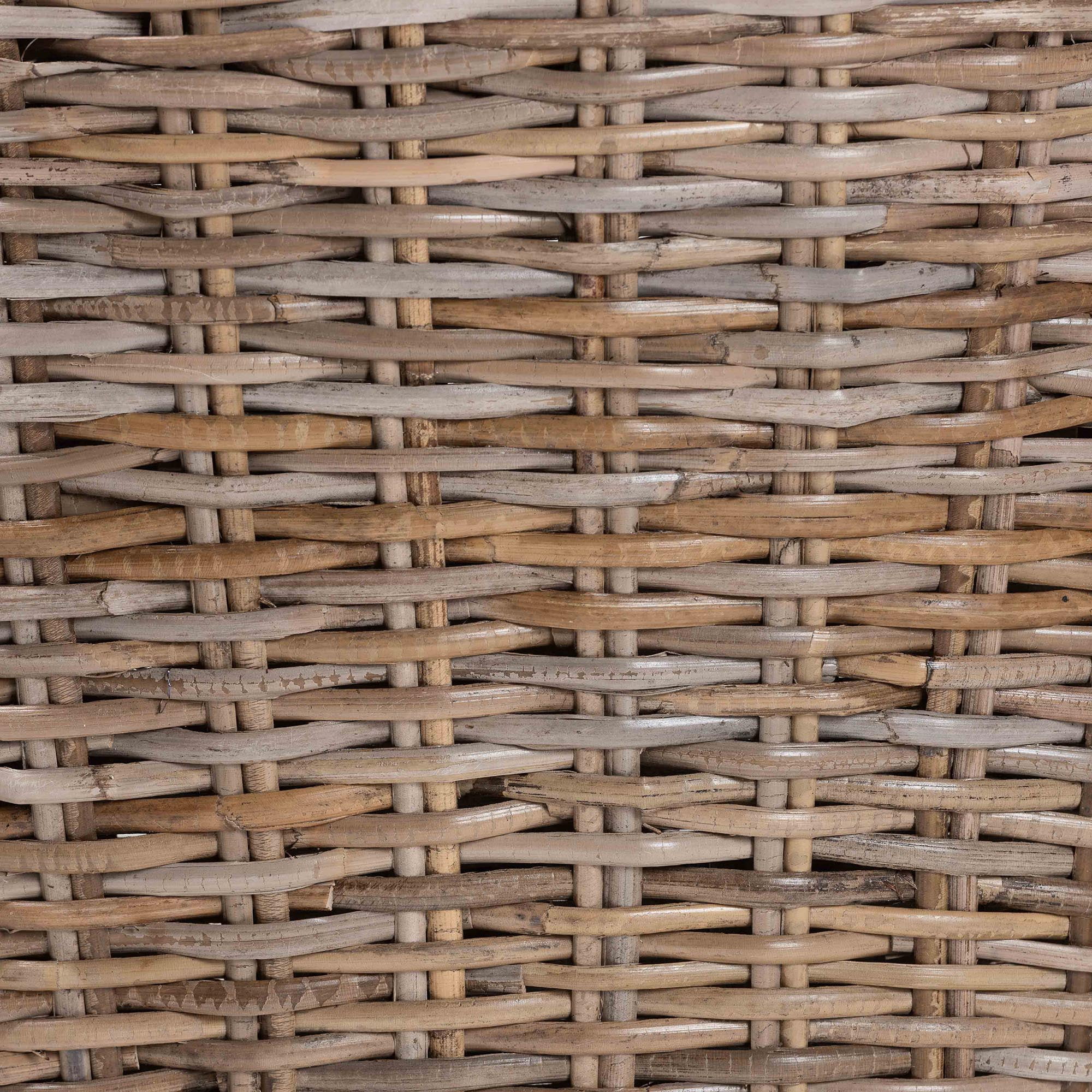 bali & pari Niesha Boho Dining Chair, Handwoven Natural Kubu Rattan, Grey