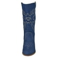 thumbnail image 4 of Women Cowgirl Cowboy Stitched Mid Calf Forever Boots Pointy Toe Western Blue Denim 6.5, 4 of 4