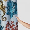 thumbnail image 3 of Chilfamy  Coastal Reef Feather Shower Curtain, Blue &amp; Coral-Coral, Starfish, Seahorse &amp; Feather Pattern-Beach Bath Curtain-Costal Shower Curtain-Ocean Themed Bathroom Decor White, 3 of 7
