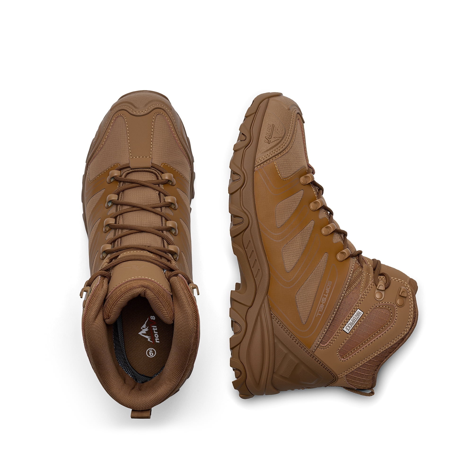 Mens Waterproof Ankle-High Hiking Boots - Lightweight Outdoor Shoes for Trekking Trails