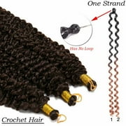 SEGO Jerry Curl Crochet Hair Bundles Marlybob Crochet Hair Kinky Curly Water Wave Crochet Hair Braids For Women Bohemian Curl Crochet Hair Extension Black to Light Auburn 3 Bundle