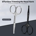 thumbnail image 2 of EXLEAF 2 Pack 3.75" Premium Nose Hair Scissors,Curved Safety Blades with Rounded Tip for Trimming Small Details Facial Hair,Ear Hair,Eyebrow, 2 of 7