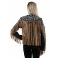 thumbnail image 2 of Scully L1073-193-XS Womens Demin Embroidered Floral & Beaded Stud Fringe Leather Jacket, Denim - Extra Small, 2 of 2