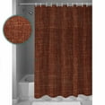 thumbnail image 3 of Vintage Dark Shower Curtain Set ，Waterproof Fabric Shower Curtains Brown Linen Texture Farmhouse Shower Curtains for Bathroom,Bathroom Decor 36"x72", 3 of 7