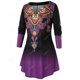 thumbnail image 2 of Plus tamaño impreso Ombre de manga larga camiseta Rosegal Mangas largas de talla grande, 2 of 5