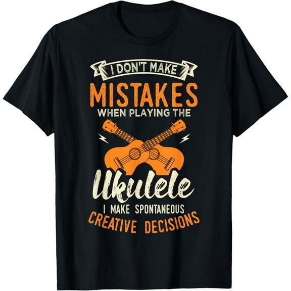 Ukulele Four String Instrument Lover T-Shirt men and women can wear,black,white,creative gift