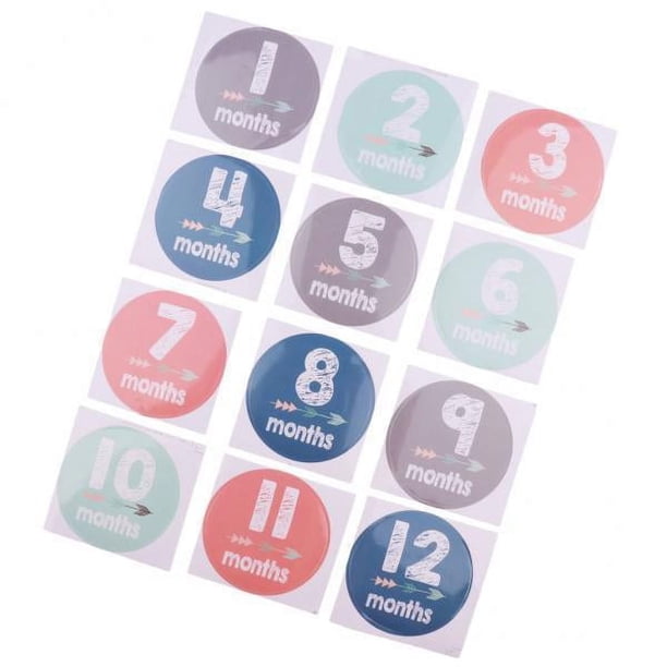 Pegatinas Mensuales para Bebés Niñas Bebés Pegatinas de Hito -1 2 piezas