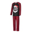 thumbnail image 3 of Elippeo Family Matching Christmas Pajamas, Letter  Hat Print Long-Sleeved Round Neck Tops + Plaid Pattern Trousers Sleepwear Outfits, 3 of 10